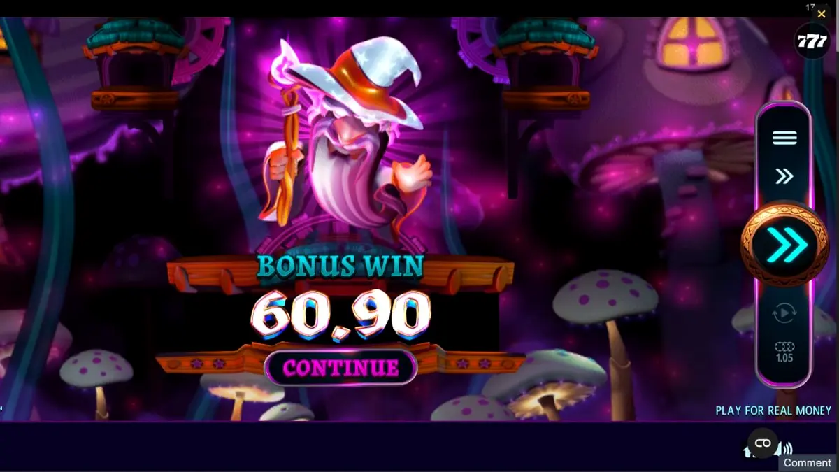 Tampilan visual slot Fire Gnomes 2 Magic Wheel dengan tema jamur dan gnome